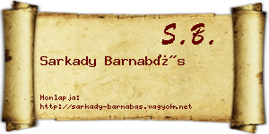Sarkady Barnabás névjegykártya
