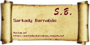 Sarkady Barnabás névjegykártya
